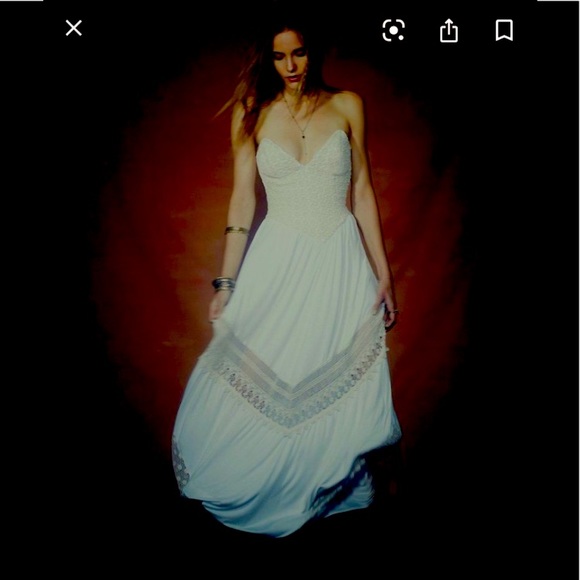 Free People X Jen’s Pirate Booty Limited Babe ivory corset lace Maxi dress XS